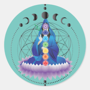Flower of life chakra goddess v2 sticker