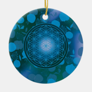 flower of life, chakra,zen,sacred geometric, ceramic ornament