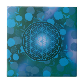 flower of life, chakra,zen,sacred geometric, ceramic tile
