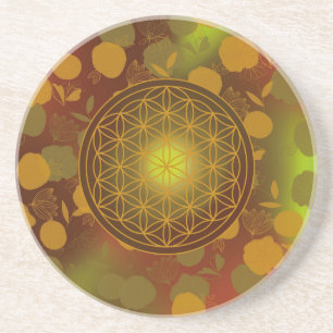 flower of life, chakra,zen,sacred geometric, coaster