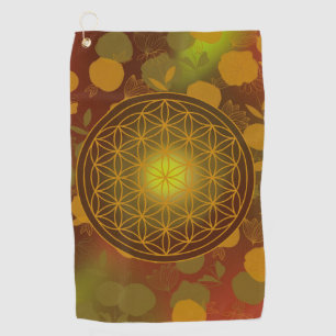 flower of life, chakra,zen,sacred geometric, golf towel