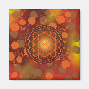flower of life, chakra,zen,sacred geometric, magnet