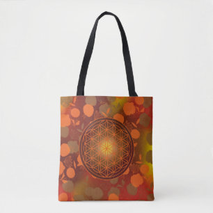 flower of life, chakra,zen,sacred geometric, tote bag