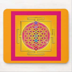 FLOWER OF LIFE - Chakras Yantra Mouse Pad