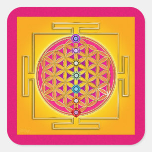 FLOWER OF LIFE - Chakras Yantra Square Sticker