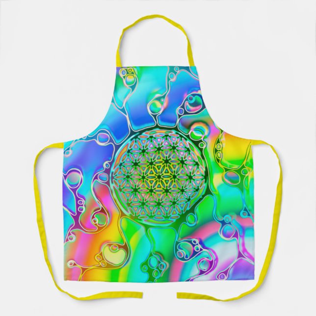 Flower Of Life - Colourfully Ways 1 Apron (Front)