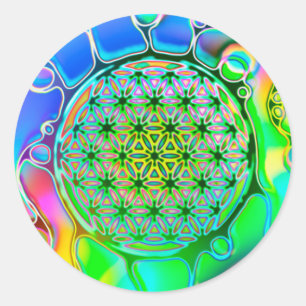 Flower Of Life - Colourfully Ways 1 Classic Round Sticker