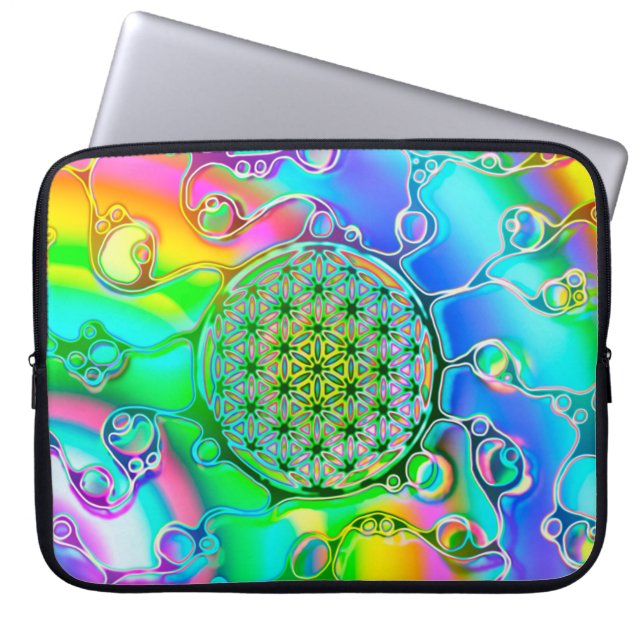 Flower Of Life - Colourfully Ways 1 Laptop Sleeve (Front)