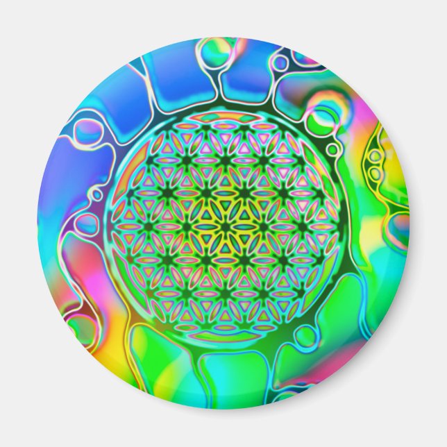 Flower Of Life - Colourfully Ways 1 Magnet (Front)