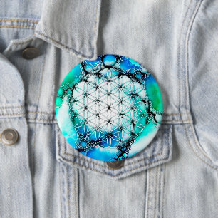 Flower Of Life - Colourfully Ways 2 10 Cm Round Badge