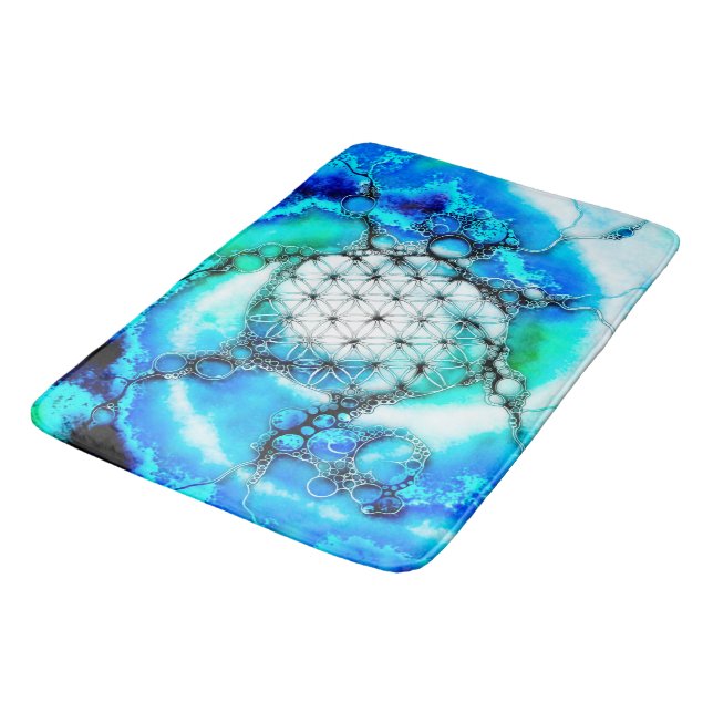 Flower Of Life - Colourfully Ways 2 Bath Mat (Angled)