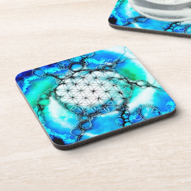 Flower Of Life - Colourfully Ways 2 Coaster (Left Side)