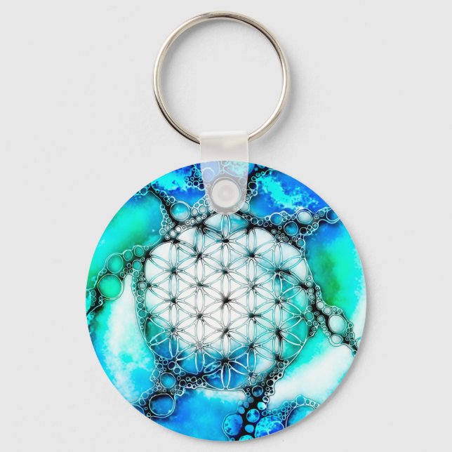 Flower Of Life - Colourfully Ways 2 Key Ring (Front)