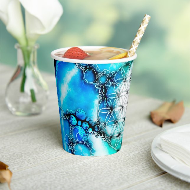 Flower Of Life - Colourfully Ways 2 Paper Cups (Insitu)