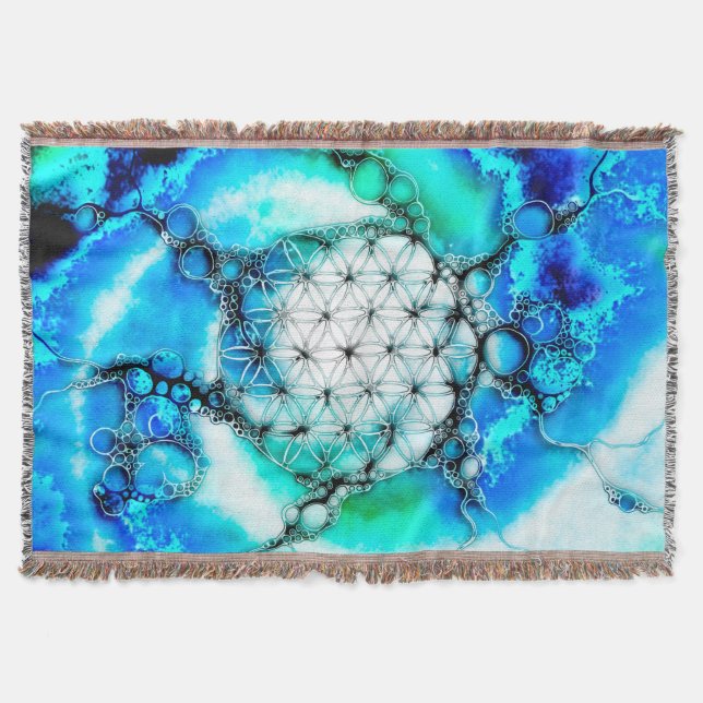 Flower Of Life - Colourfully Ways 2 Throw Blanket (Front)