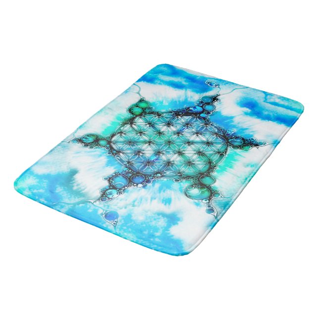Flower Of Life - Colourfully Ways 3 Bath Mat (Angled)