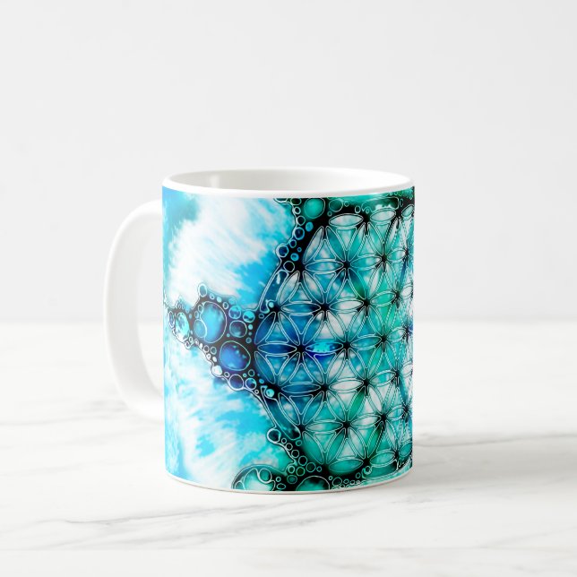 Flower Of Life - Colourfully Ways 3 Coffee Mug (Front Left)