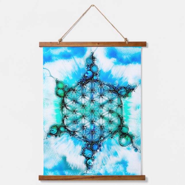 Flower Of Life - Colourfully Ways 3 Hanging Tapestry (Front)