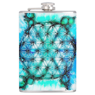 Flower Of Life - Colourfully Ways 3 Hip Flask
