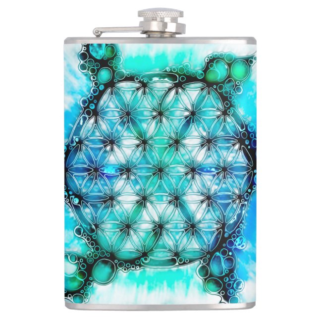 Flower Of Life - Colourfully Ways 3 Hip Flask (Front)