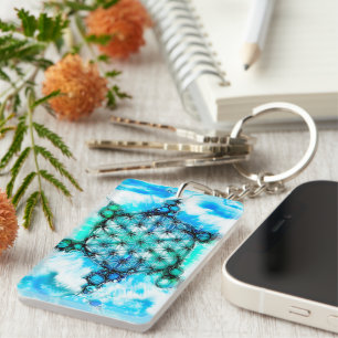 Flower Of Life - Colourfully Ways 3 Key Ring