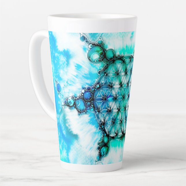 Flower Of Life - Colourfully Ways 3 Latte Mug (Left Angle)