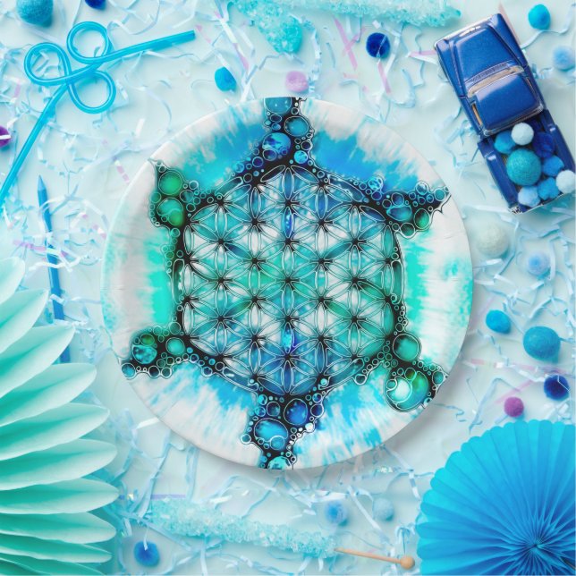 Flower Of Life - Colourfully Ways 3 Paper Plate (Party)
