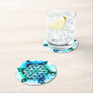 Flower Of Life - Colourfully Ways 3 Round Paper Coaster