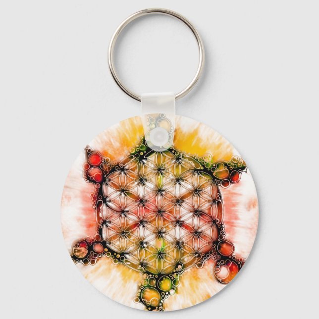 Flower Of Life - Colourfully Ways 4 Key Ring (Front)
