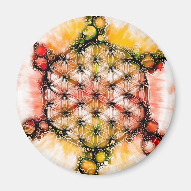 Flower Of Life - Colourfully Ways 4 Magnet (Front)