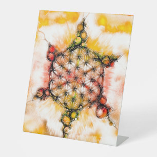 Flower Of Life - Colourfully Ways 4 Pedestal Sign