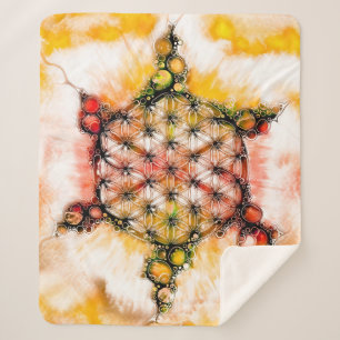 Flower Of Life - Colourfully Ways 4 Sherpa Blanket