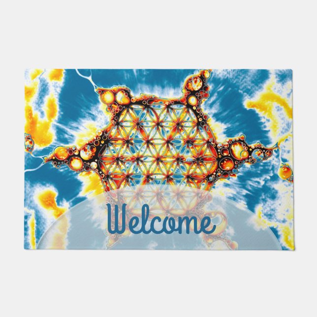 Flower Of Life - Colourfully Ways 5 Doormat (Front)