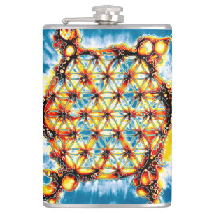 Flower Of Life - Colourfully Ways 5 Hip Flask