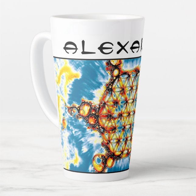 Flower Of Life - Colourfully Ways 5 Latte Mug (Left Angle)