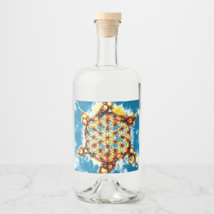 Flower Of Life - Colourfully Ways 5 Liquor Bottle Label
