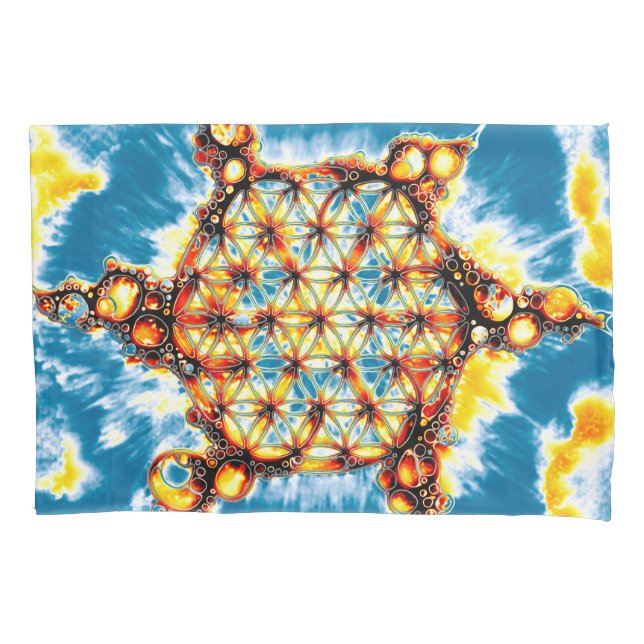 Flower Of Life - Colourfully Ways 5 Pillowcase (Front)