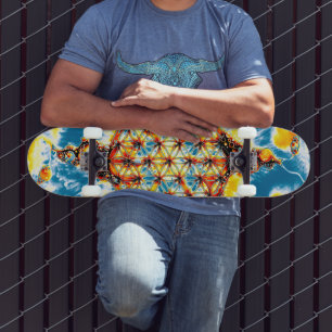 Flower Of Life - Colourfully Ways 5 Skateboard