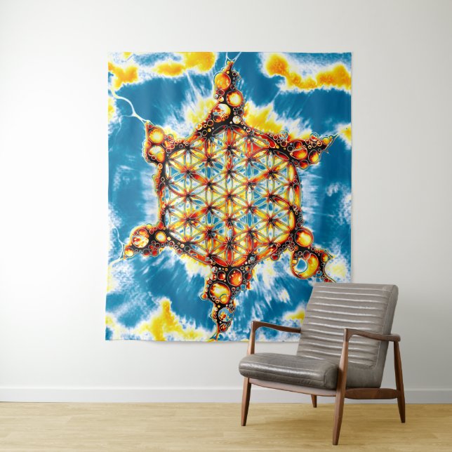 Flower Of Life - Colourfully Ways 5 Tapestry (In Situ)