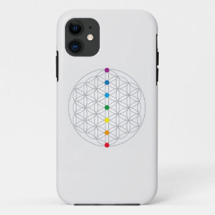 Flower of Life Design and 7 Chakras Rainbow Colour iPhone 11 Case