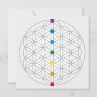 Flower of Life Design and 7 Chakras Rainbow Colour