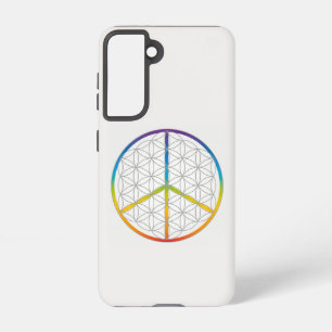 Flower of Life Design Peace + Love Symbol Rainbow Samsung Galaxy Case