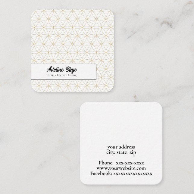 Flower of Life design Square Business Card (Front/Back)