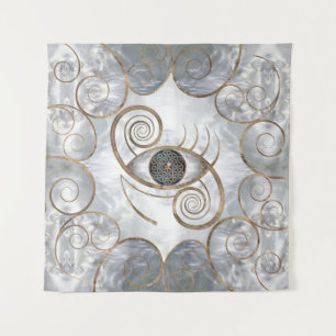 Flower of Life - Eye Swirl Ornament Pearl Tapestry