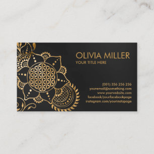 Flower of life Floral Ornament Business Card