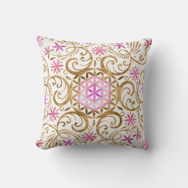 Flower of life - flourish mandala cushion (Front)