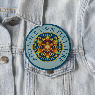 FLOWER OF LIFE - Fractal Blossom 1 10 Cm Round Badge