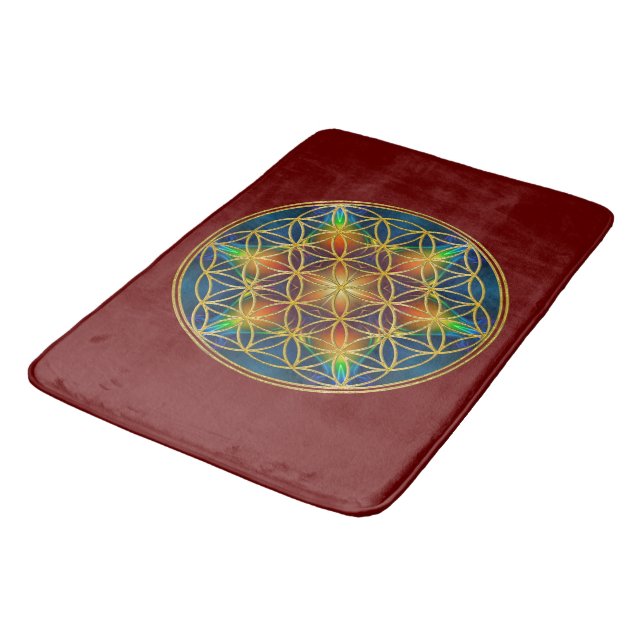 FLOWER OF LIFE - Fractal Blossom 1 Bath Mat (Angled)