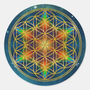FLOWER OF LIFE - Fractal Blossom 1 Classic Round Sticker