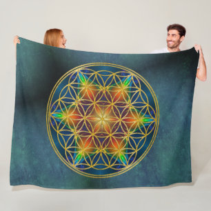 FLOWER OF LIFE - Fractal Blossom 1 Fleece Blanket